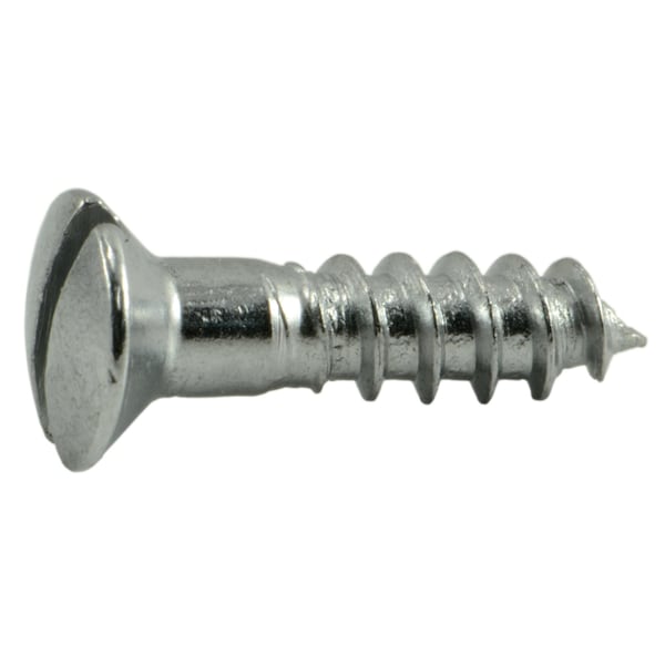 Midwest Fastener Wood Screw, #4, 1/2 in, Chrome Steel Oval Head Slotted Drive, 60 PK 62192 - main